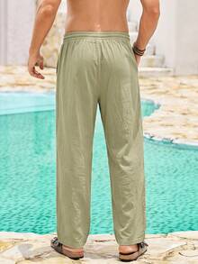 Mercer Haus Men's Outdoor Sports Breathable Quick-Dry Straight-Leg Casual Loose Pants - Khaki - View 2