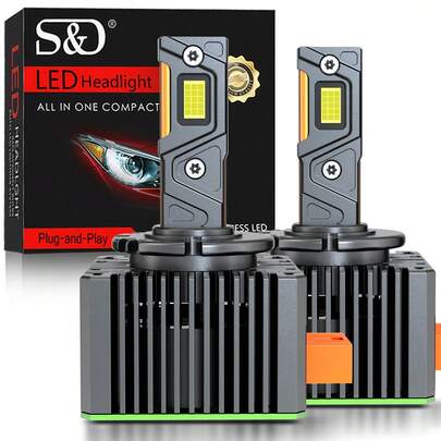 S&D D1S D3S LED 자동차 헤드라이트 전구 Canbus D4S D2S LED 자동차 전구 양면 자동차 램프 제논 HID 플러그&플레이 6000K 12V 24V