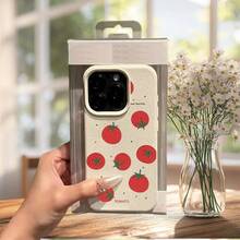 [24h Shipping From DE/FR/ES]Apple 17 16 15 Promax  21 22 23 24 25 26 Ultra Galaxy Phone Case - Factory Direct  For 17Promax 17AIR White Case With Lychee Pattern And Large Hole, Creative Tomato Pattern For 16Promax/15Pro/14Pro/13Promax 11/12/7/X/XR/XS Max Fashion Phone Case For Friends, Wife, Husband, Birthday, Easter - 圖片色1pcs - 查看 7