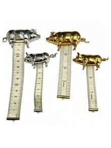 1pc Vintage Style Mini Pig Tape Measure, Retro Metal Pig Soft Tape Measure, Suitable For Sewing And Crafts, Cute Pig Sewing Tape Measure Tool, Unique Gift For Sewing Enthusiasts, Craft Lovers And Collectors, Teacher's Day, Thanksgiving, Gift For Mom - Multiple Styles - View 3