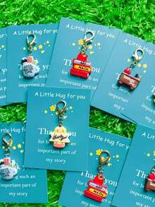 Juego de 10 piezas/Set de llaveros divertidos para volver a la escuela - Incluye tarjeta de agradecimiento, soporte para bolígrafo de pizarra y decoración inspiradora; adecuado como regalo para maestros, graduados, cumpleaños, temporada de vuelta a la escuela - Talla única - Ver 3