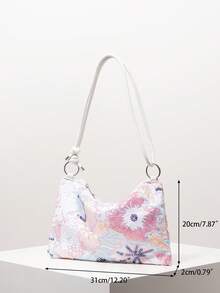 (隨機圖案) 肩背包、亮片包、花卉熱門、刺繡包、女士、晚宴、派對穿搭、舞會包、舞會配件、婚禮用品、優雅、禮物 - 彩色 - 查看 7