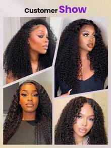 OQ 180% Density 16-30 Inch Natural Color Curly Human Hair Wig, 7x5 HD Seamless Frontal Wig, Pre-Cut Pre-Trimmed, Unprocessed Pure Virgin Hair, Fashionable Natural Holiday Style, Suitable For Business And Home - SNatural - View 10