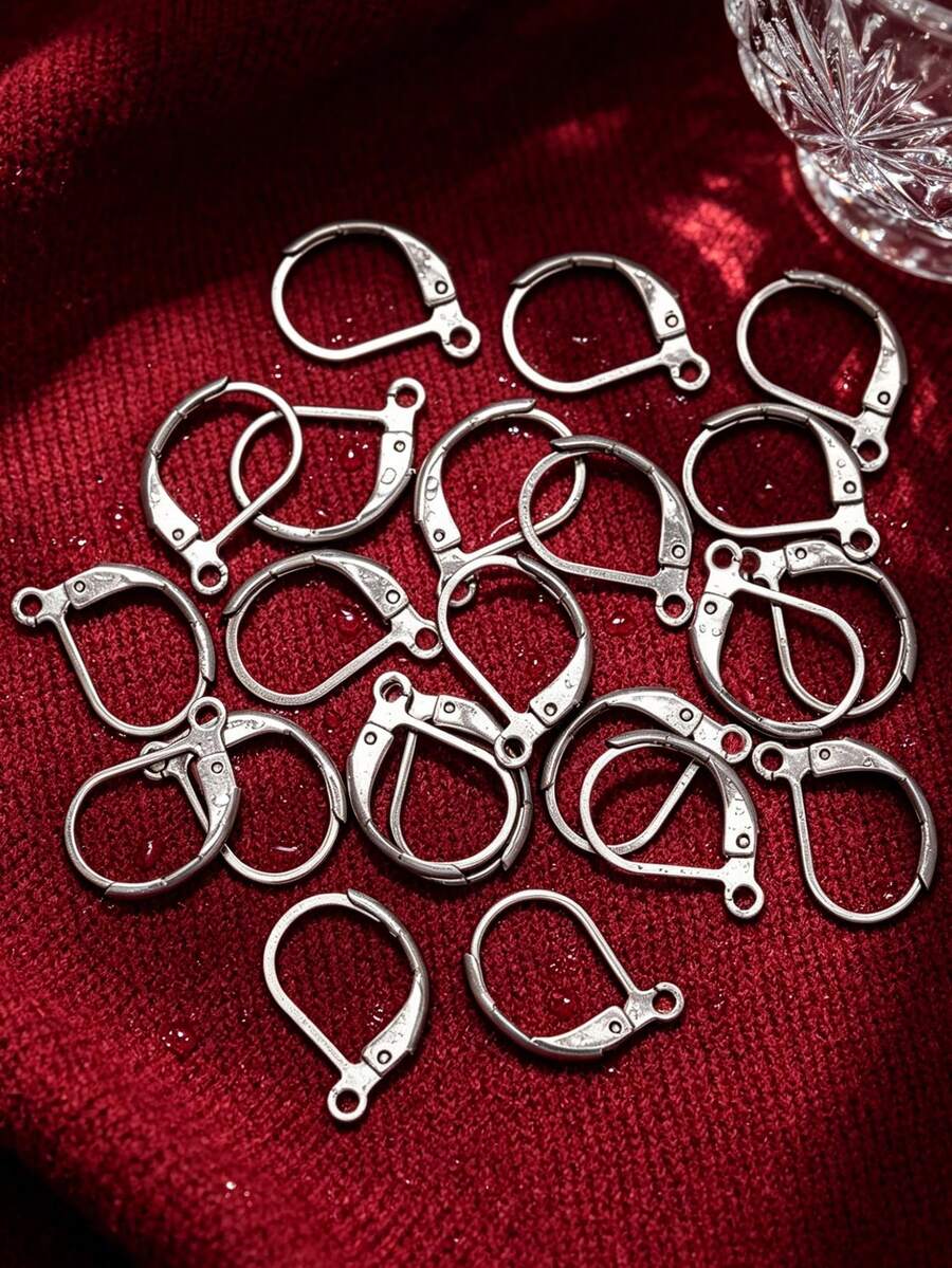 20pcs/set Stainless Steel DIY Earrings Accessory - Silver - View 1