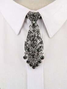 1pc Shiny Rhinestone Tie, Unisex, Glamorous Eye-Catching Tie Accessory, Suitable For Parties, Nightclubs And Formal Occasions - Multicolor - View 12