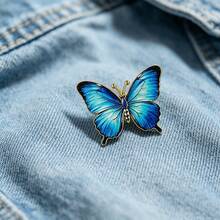 1pc Colorful Butterfly Enamel Pin, Vintage Floral Monarch Butterfly Lapel Pin, Metal Pin For Jackets Bags, Nature Insect Gift - Multicolor - View 16