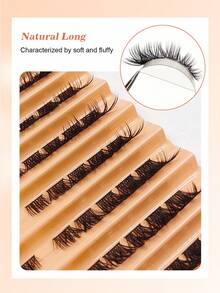 100pcs Fluffy Individual Lashes, Cat Eye Cluster Design, Segmented For DIY Makeup, Beginner-Friendly, Reusable,Lash Clusters,Tweezers. - D - View 2
