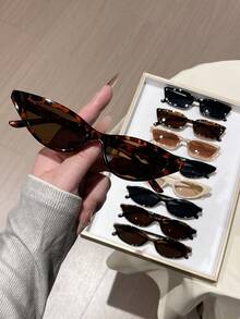 9pcs Casual Minimalist Fashion Frame Glasses Set, Versatile Daily Wear For Women, Suitable For Parties, Street Style, Summer, Business, Decor, Dating, Posing, Outdoor, Y2K Style - Multicolor - View 4