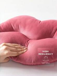 Chic Red Lip Plush Pillow - Soft & Cozy Decorative Throw For Sofa, Perfect For Home Decor, Birthdays, Valentine's Day & Anniversaries - Cute & Fashionable Pink And Red Kiss Design - Pink - View 3