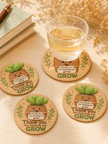 1/6/12入「Thank You For Helping Me Grow」仙人掌木製圓形杯墊，教師感謝禮物，適用教室、居家辦公室、返校裝飾、桌面裝飾，傳遞正能量 - 仙人掌感謝你 - 查看 8