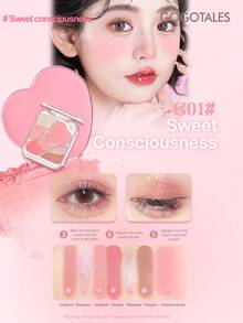 GOGO TALES Palet Makeup Multifungsi Dreamy Glow, Nuansa Klasik Bumi yang Mengkilap & Matte, Mudah Dibaurkan, Tahan Air & Keringat, Tahan Lama, Palet Perona Pipi & Mata 7-in-1, Cocok Untuk Pemula GOGOTALES - #G01 Kesadaran Manis - View 6