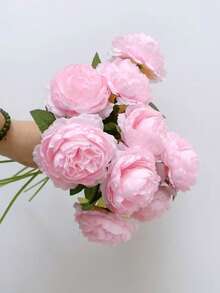 1/2/6/8 pièces Fleurs de pivoine artificielles, tiges de pivoine fausses en vrac, décorations florales réalistes avec tiges, idéales pour mariage, fête, décoration de gâteau, décoration de table de salon, plantes artificielles, ornements d'automne, décoration de chambre & jardin, cadeaux. - Multicolore - Voir 10