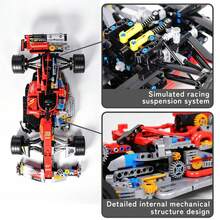 1100+PCS Large Mechanical Assembly Set | Mechanical Transmission Structure, Precision Gear Linkage, Educational Mechanical Assembly, ABS Plastic Material, Hardcore Industrial Racing Mechanical Style, Low-Profile Streamlined Single-Seat Sports Car Design, Exposed Gears, Suspension Shock Absorbers, Mechanical Engine, Desktop Static Collection Display Ornament, Father's Day, Christmas Gift, Boys' Desk Decor, Racing Fan Collectible, Gaming Room Decoration Scene Universal - Luxury Racing Car Model - View 3