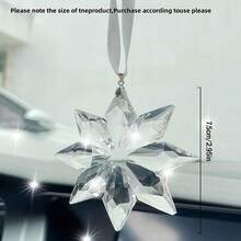 1件裝優雅水晶雪花汽車後視鏡吊飾，車內裝飾掛飾 - A - 查看 5
