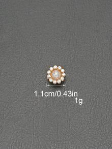 8件/包 向日葵造型水鑽珍珠古典優雅高端金屬鈕扣，適用於洋裝、開襟衫、襯衫、外套、毛衣、女裝上衣裝飾鈕扣，DIY衣物、髮飾、禮品盒、包包、手工縫製配件 - 多色 - 查看 21