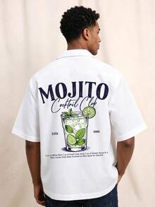 Men's Summer Fashion Cocktail Pattern Short Sleeve Shirt Casual Daily Wear - White - View 1