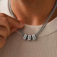 Personalized Men Necklace Silver, Custom Name Necklace For Men, Name Necklace, Father's Day Gift For Him, Gift For Dad, Dad Necklace - Multicolor - View 3