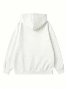 Autumn Vacation New Fashion Versatile Minimalist Casual Personalized Fun Quote Print Crew Neck Long Sleeve Hooded Sweatshirt For Women - White - View 6