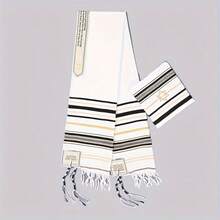 1Pc Blue Red Candlestick Shawl Morning Shawl Scarf 52cmx180cm - Black Six-pointed Star - View 1
