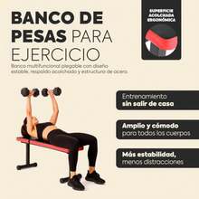 Mastery Brand - Banco de Pesas para Ejercicio en Casa, Press Banca Multifuncional, Para Bulgaras, Body Crunch, Hip Thrust, Banco Plegable para Ejercicio Estable, Bench Ideal para Home Gym - Multicolor - Ver 2