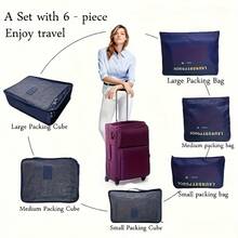6pcs Set Diagonal Stripe Travel Luggage Organizer Bags, Multi-Functional Luggage Organizer With Clothing, Shoes And Underwear Bags, Space-Saving, Clothes Classification Storage Packing Portable Storage Bags, Travel Supplies Set Underwear Organizer Storage Bags, 6 Sizes, Reusable And Washable, Essential Organizer Bags For Travel And Business Trips - View 9