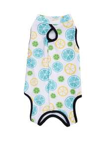 1pc Pet Recovery Suit For Mother Cat And Dog, Postpartum & Post-Surgery Anti-Licking Anti-Scratching Hook And Loop Adjustable Anti-Escape Belly Protection Nursing Weaning Suit, Thin Style For Male Cat - Baby Blue - View 15