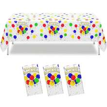 1 pieza Mantel de plástico desechable para fiesta de cumpleaños con globos - Feliz cumpleaños - Globo - Ver 9
