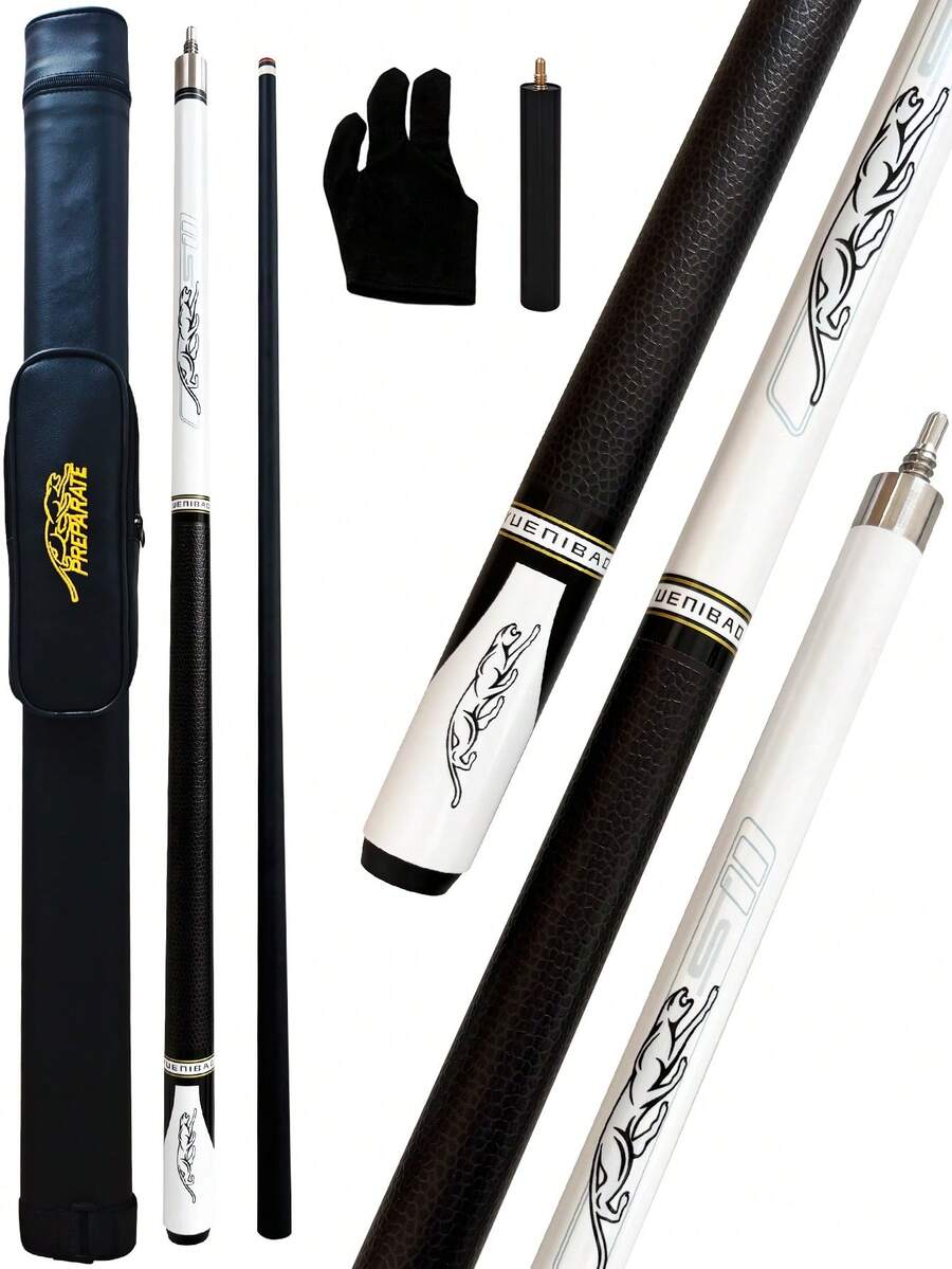Premium Carbon Fiber Billiard Cue Set, 57-Inch Length Cue, 3 Tip Sizes: 10mm/11.5mm/13mm, Non-Slip Grip For Solid Hitting Feel, More Accurate Shots, Professional Performance Billiard Cue, Set Includes Cue, Cue Case, Extension Pole, Perfect Gift For Billiard Enthusiasts And Professional Players, Great Gift Choice - High-end Carbon Fiber Billiard Cue Set - View 1