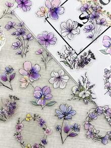 1 Pack 20pcs Matte Watercolor Floral Stickers, Vintage Journal DIY Collage Material For Diary - Flowers In a Dream - View 5