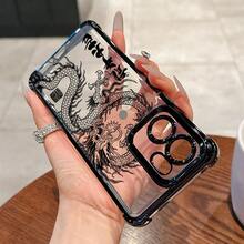 [Mexico - shipped within 24 hours]Apple 17 16 15 promax  22 23 24 25 26 Ultra GalaxyEstuche Creativo y Lujoso de Dragón Chino para OPPO Reno 14, 14F, 13F, 12F, 11F, 13, 12, 11, F Pro, 4G, 5G con Marco Electroplateado - Cubierta Trasera Transparente Anticaídas - 1 unidad - Ver 6