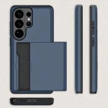 卡槽錢包手機殼，防震保護套，適用 Galaxy S23 S22 S21 S20 S24 S25 FE S24 Ultra Plus A55 A56 A36 A16 A17 - 藍色 - 查看 8