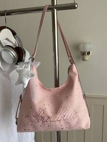 Mochila de gran capacidad estilo coreano, nuevo bolso bandolera de moda versátil para ir al trabajo, bolso de hombro tipo tote - Rosa - Ver 7