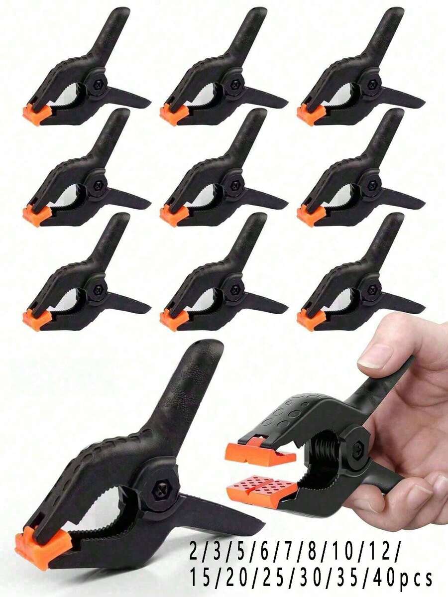 2/3/5/6/7/8/10/12/15/20/25/30/40件 3英吋大型重型夾具,木工工具,家用手持彈簧夾,強力固定夾,男士工具 - 黑色 - 查看 1