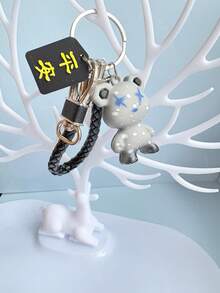时尚闪电熊钥匙扣，可爱卡通情侣玩偶吊坠，钥匙圈，创意宇航员钥匙扣，吊坠，为您的物品增添趣味和个性化元素 - 彩色 - 查看 10