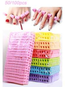 50/100 piezas Separadores de dedos de esponja para arte de uñas, adecuados para la aplicación de esmalte de uñas - Kit premium de herramientas para pintar y pulir uñas, rosa, suministros para uñas, herramientas para uñas, herramientas de arte de uñas, regreso a la escuela, uñas, herramientas para uñas postizas - Opcional 1 pieza pincel para uñas para usar - A - Ver 2