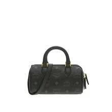 Bolso de hombro para mujer Mcm Ella Visetos Series con estampado vintage, correa lateral y asa MWBESEA01BK001 - Negro MWBESEA01BK001 - Ver 11