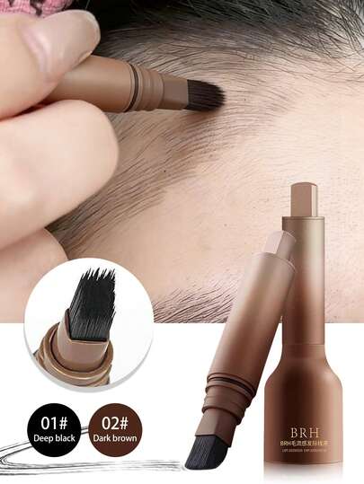 Root Repair & Volume Pen - Waterproof & Sweat-Resistant Hairline Filler Pen, Hairline Liquid/Waterproof Eyebrow Gel/Beard Contour, Black/Dark Brown 2 Colors Available, Instantly Covers Roots And Controls Edges, Naturally Defines Hair Strands, Quick Application, High Color Concentration, Smudge-Resistant, Angled Tip Hairline Filler Pen + Dual-Use Eyebrow Pencil, Suitable For All Hair Types, Great Hair Care Product For Autumn/Winter, Ideal Gift For Holidays, Parties, Travel, Outdoor Activities, Y2K Fashion, Cosplay, Thanksgiving, Christmas, Etc. 2/1pc.