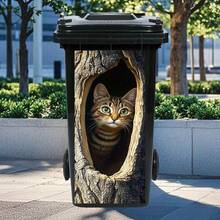 Cute Puppy, Squirrel, Bird Printed Trash Can Sticker, Waterproof PVC Outdoor Trash Can Poster, Tear Off Film Sticker, Available In Four Sizes - 1PC - View 20