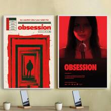 1件/片 Obsessed 熱門恐怖電影海報－粉絲收藏－紅黑時尚帆布海報，附牆面藝術邊緣空間裝飾－現代無框家居裝飾－牆面藝術－禮物 - 1PC - 查看 1
