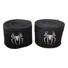 Pack Of 2 Spider Design Boxing Hand Wraps, 5m Black For Muay Thai And MMA - White - View 2