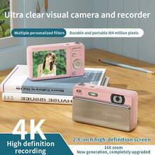Kamera Digital 4K dengan Layar, Kamera Kompak Portabel dengan Penutup Lensa Geser, Kamera Saku Isi Ulang untuk Fotografi, Perekaman Video, Perjalanan, Vlogging, Kehidupan Sehari-hari, Hadiah Ulang Tahun untuk Remaja, Pemula, dan Dewasa - View 4