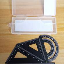 1 Set Metall-Zeichenwerkzeuge mit Aufbewahrungsbox, Schüler-Messlineal Multifunktions-Set, Schulanfang - mehrfarbig - Übersicht 3