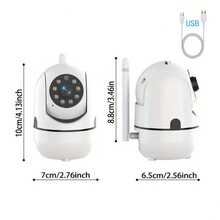Home Wireless Security Camera 360° Panoramic Night Vision WiFi Phone Remote Control 1080P HD Smart Camera 2.4G WiFi Connection Two-Way Audio Infrared Night Vision Indoor Security Monitor - White - View 11
