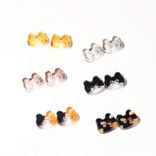 10pcs/20pcs Resin 1.3cm Random Mixed Color Cute Cartoon Shaped Cat Two-Hole Buttons DIY Hand-Sewn Cardigan Shirt Dress Hair Accessory Clothing Decoration Buttons - 1# 10pcs Random Mixed Color - View 3