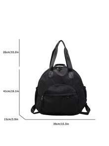 Nueva mochila de moda tipo cuna de gran capacidad en color liso, bolsa de almacenamiento multifuncional para viaje, bolsa de mamá, bolso de hombro - Multicolor - Ver 2
