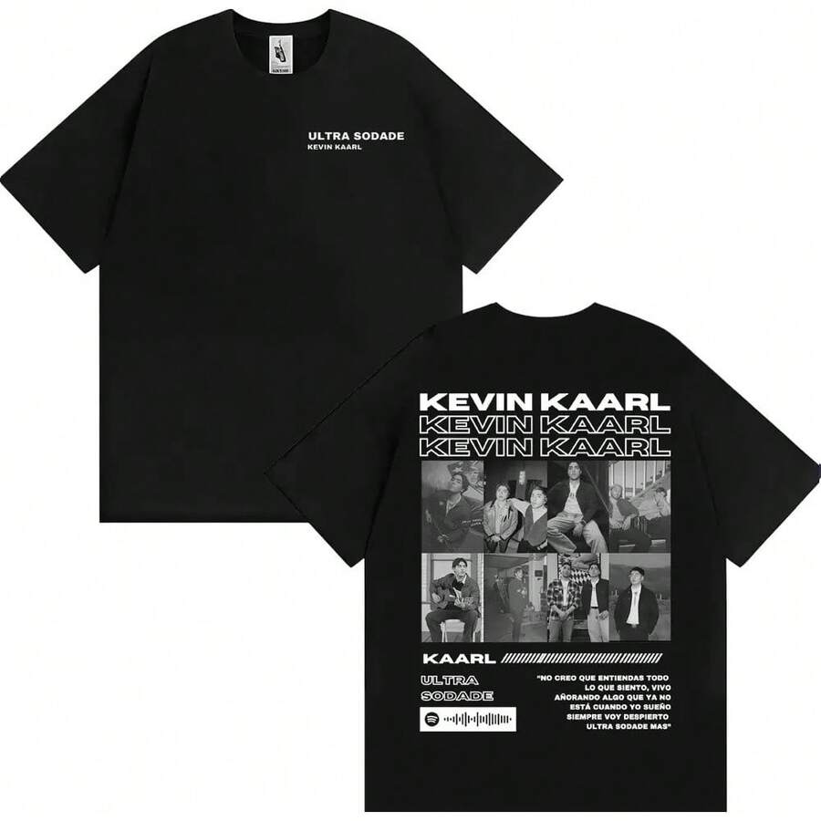 Rapper Kevin Kaarl Ultra Sodade Tour 2025 T-Shirt, Cover-Up T-Shirt For Men And Women, Retro Gothic Fashion T-Shirts, Streetwear T-Shirt. - Black - View 1