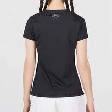 Under Armour Women's Comfortable Knit Crew Neck Short Sleeve Fitness Training T-Shirt - Black - View 3