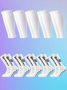 10 Pairs Men's Football Socks, Anti-Slip Grip Pads, Suitable For Football, Basketball And Other Sports, Socks With Anti-Slip Pads. - Multicolor - View 11