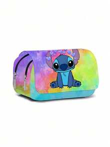 Stitch Multi-Function Compartment Pencil Case, Durable Fabric Storage For Brushes, Pencils, Erasers, Stationery Bag, Lightweight Portable Canvas Large Capacity Stationery Bag, Multi-Layer Storage Zipper Pencil Case, Practical For Middle And High School Students, Cute Cartoon Pencil Case, Highly Attractive Stationery Bag For Elementary Students, Large Capacity Zipper Pencil Storage Bag For Children - Multicolor - View 27