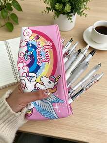 Pencil Case - Unique Unicorn Design Student Pencil Box, Suitable For Elementary School Girls, Minimalist And Elegant Style, Back To School - Multicolor - View 2
